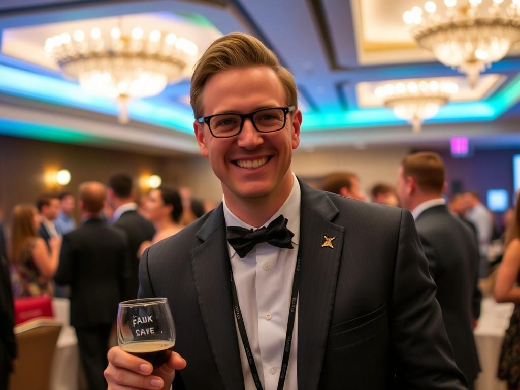 Photo of the host at the corporate event Photo of the host at the corporate eventфото