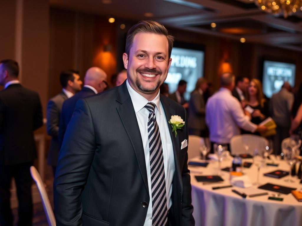 Photo of the host at the corporate event Photo of the host at the corporate eventфото